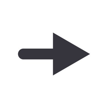 Sonraki ok veya doğru yönde düz biçim vektör tasarımı