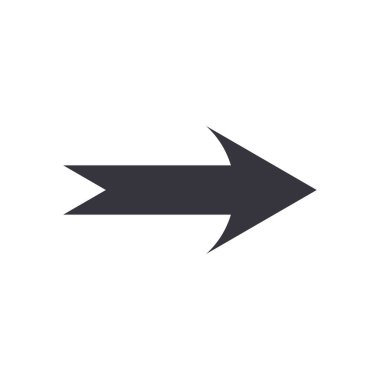 Sonraki ok veya doğru yönde düz biçim vektör tasarımı