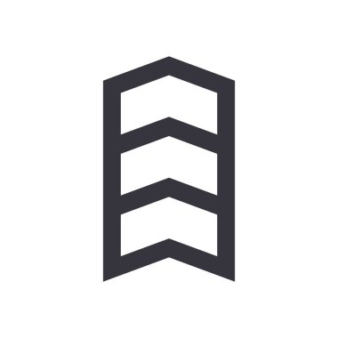 Yukarı ok veya yukarı yönde düz biçim vektör tasarımı