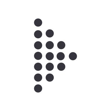 Sonraki noktalı ok veya düz biçim ikon vektör tasarımı