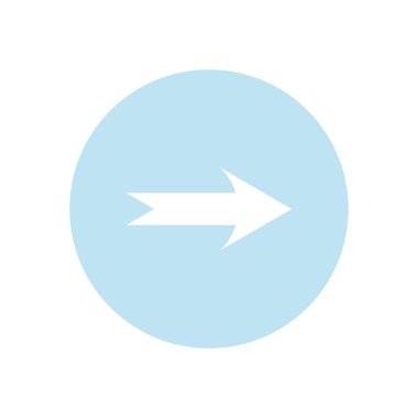 Sonraki ok veya doğru yönde blok biçim vektör tasarımı