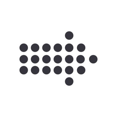 Sonraki noktalı ok veya düz biçim ikon vektör tasarımı