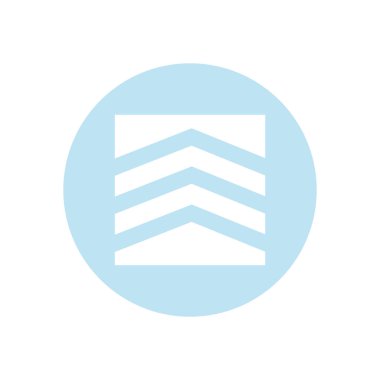 Yukarı ok veya yukarı yönlü blok biçim vektör tasarımı