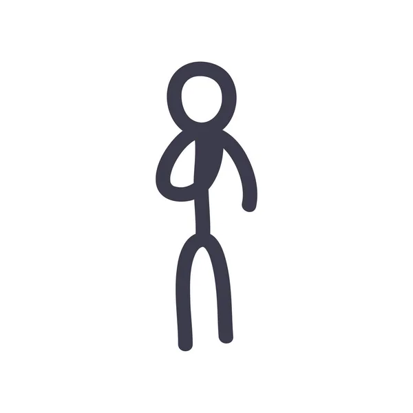 Stickfigure avatar relleno icono de estilo diseño de vectores — Archivo Imágenes Vectoriales