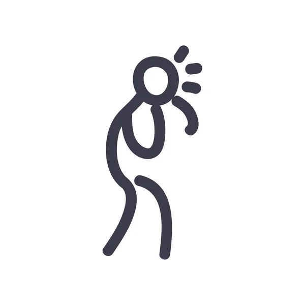 Stickfigure with fever fill style icon design — стоковый вектор