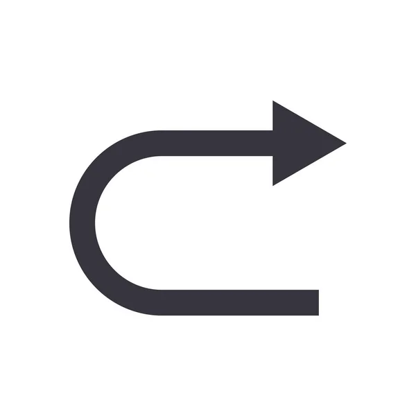 Volgende pijl of rechts richting vlakke stijl pictogram vector ontwerp — Stockvector