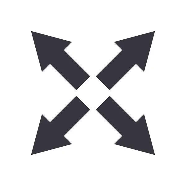 4方向フラットスタイルアイコンベクトルデザインの矢印 — ストックベクタ