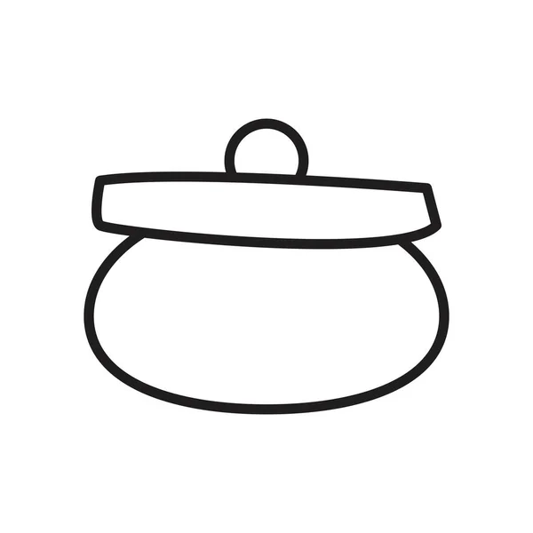 Geïsoleerde keuken pot lijn stijl pictogram vector ontwerp — Stockvector