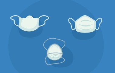 Tıbbi beyaz maskeler vektör tasarımını ayarla