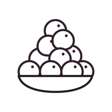 Tabak çizgisi biçim vektör tasarımı içindeki portakallar