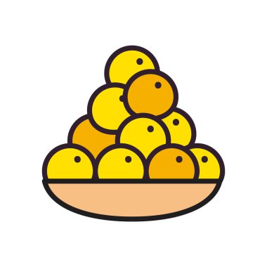 Tabağın içerisindeki portakallar biçim vektör tasarımı