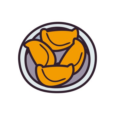 Hint köfteleri yiyecek doldurma tarzı ikon vektör tasarımı