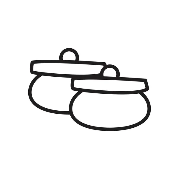 Geïsoleerde keuken potten lijn stijl pictogram vector ontwerp — Stockvector