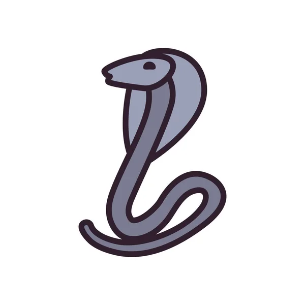 Indio kobra serpiente relleno estilo icono vector diseño — Vector de stock