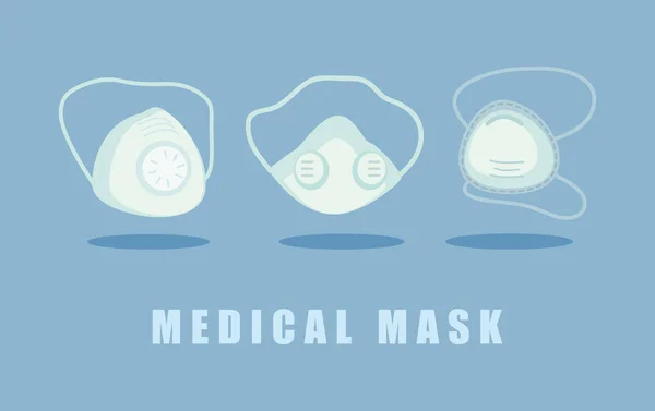 Lékařské bílé masky nastavit vektorový design — Stockový vektor