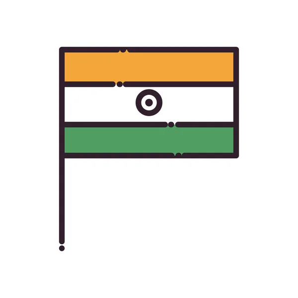 Indische Flagge füllt Stil-Icon-Vektor-Design — Stockvektor