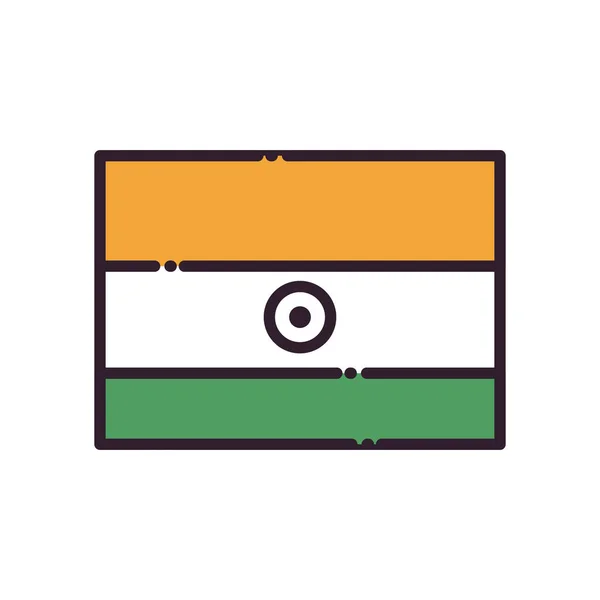 Indian flag fill style icon vector design — Stock Vector