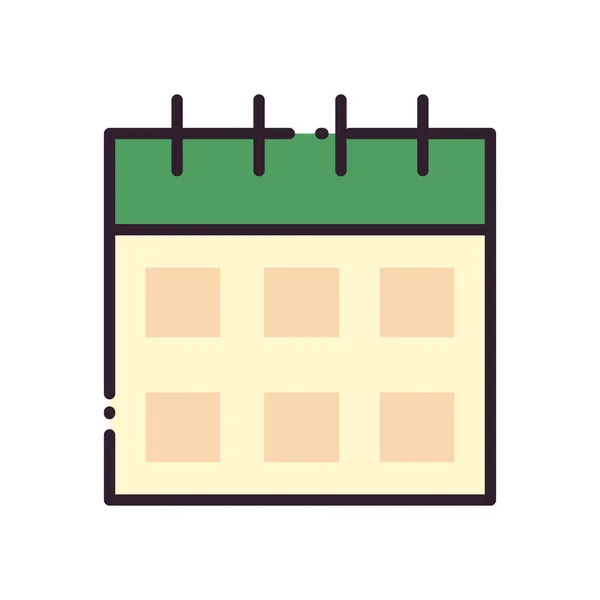 Isolated calendar fill style icon vector design — Διανυσματικό Αρχείο