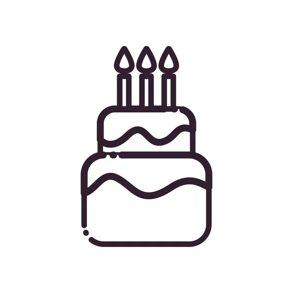 Isolato dolce torta linea stile icona vettoriale design — Vettoriale Stock