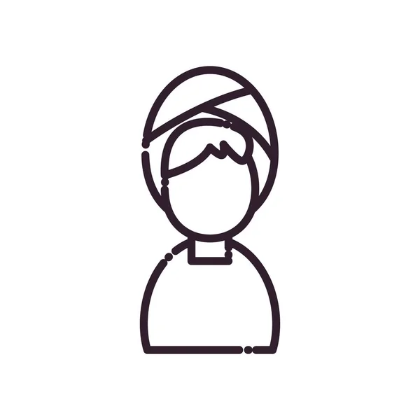 Indian avatar man line icon vector design — стоковий вектор