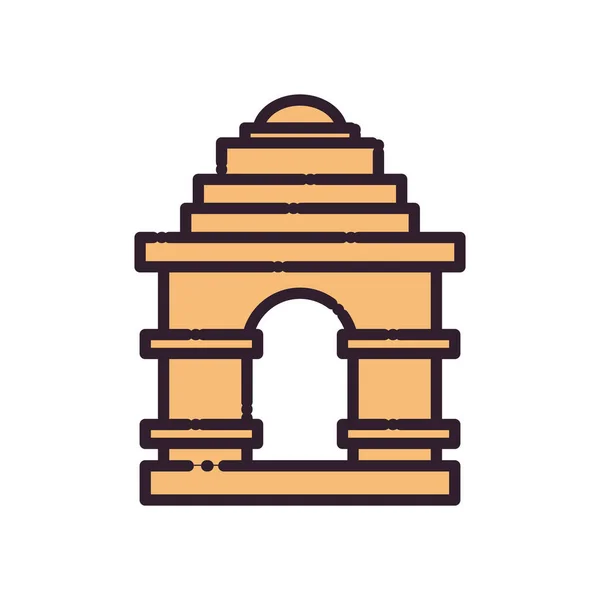Indická brána výplň styl ikony vektor design — Stockový vektor