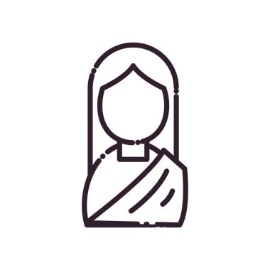 Hint avatar kadın çizgisi biçim vektör tasarımı