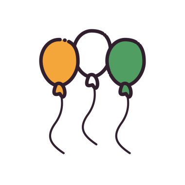 Party and celebration balloons fill style icon vector design