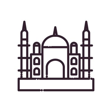 Hint tac mahal tapınak çizgisi biçim vektör tasarımı
