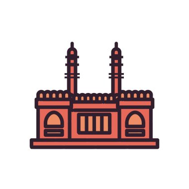 Hint tapınağı biçim ikon vektör tasarımı