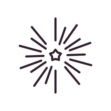 Yıldız çizgisi biçim vektör tasarımı ile havai fişekleri kutla