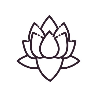 Nilüfer çiçeği çizgisi biçim vektör tasarımı