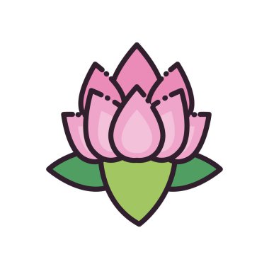 Nilüfer çiçeği doldurma biçim vektör tasarımı