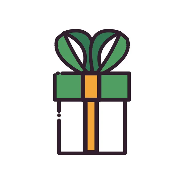 Gift with bowtie fill style icon vector design — ストックベクタ