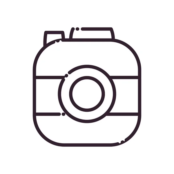 Striped camera device line style icon vector design — Stock Vector