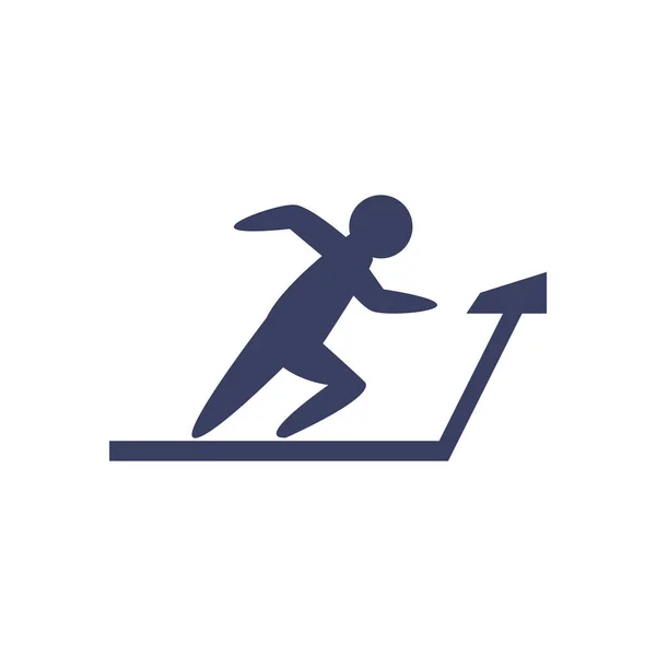 Koşu bandı siluet biçim ikon vektör tasarımı üzerinde çalışan insan avatarı — Stok Vektör