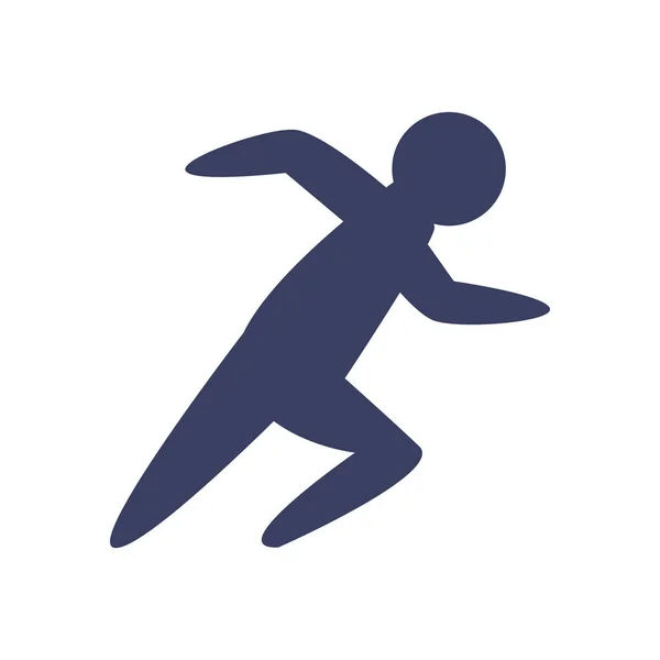 Hombre avatar corriendo silueta estilo icono vector diseño — Archivo Imágenes Vectoriales