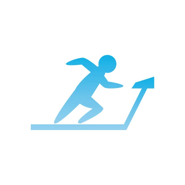 Man avatar running on treadmill gradient style icon vector design — Stock Vector