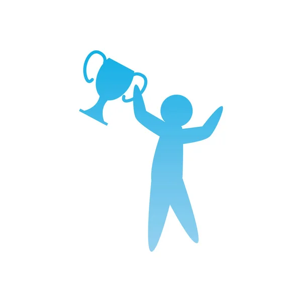 Avatar humano com design de vetor ícone estilo gradiente troféu — Vetor de Stock