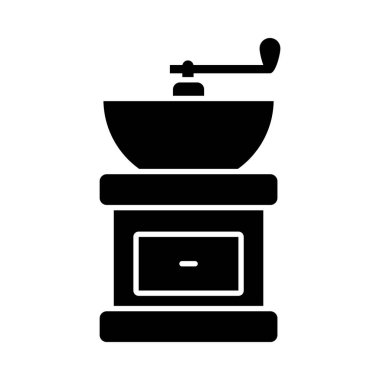 Kahve öğütücü makine simgesi, siluet biçimi