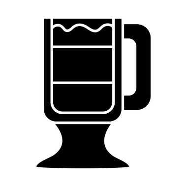 Kahve machiato kupa ikonu, siluet tarzı.