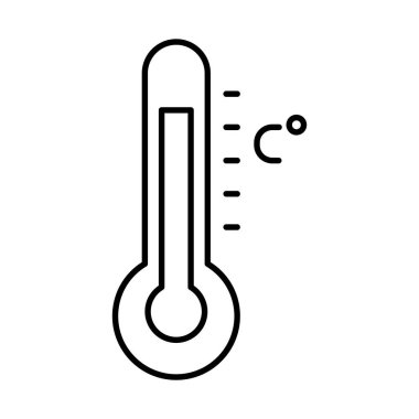 sıcaklık termometre simgesi, satır biçimi
