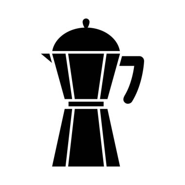 İtalyan kahve makinesi ikonu, siluet tarzı.