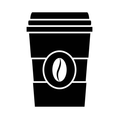 Tek kullanımlık kahve bardağı simgesi, siluet tarzı