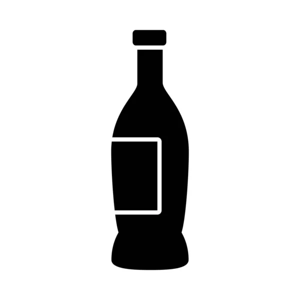 Limonade fles pictogram, silhouet stijl — Stockvector