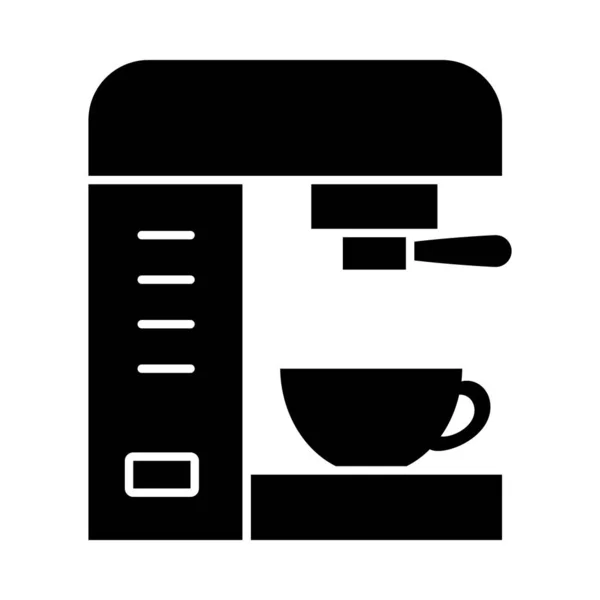 Coffee maker machine icon, silhouette style — Stock Vector