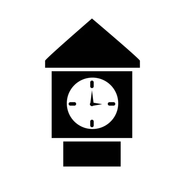 家の時計のアイコンシルエット — ストックベクタ