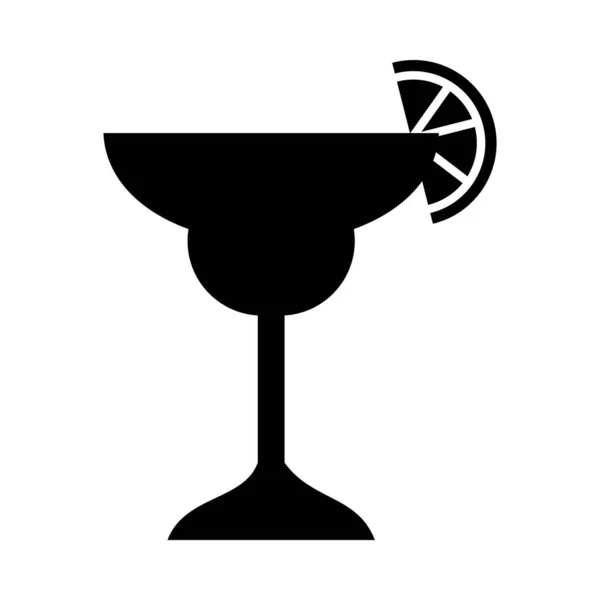 Маргарита коктейль икона коктейля, силуэт стиле — стоковый вектор