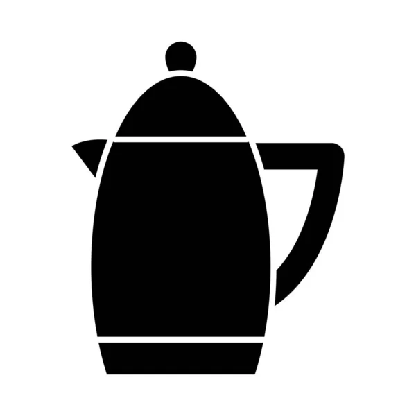 Boiling kettle icon, silhouette style — Stock Vector