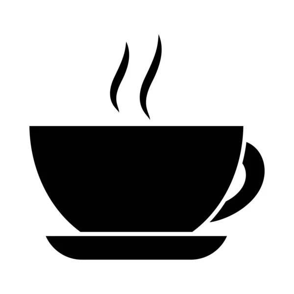 Taza de café caliente, estilo silueta — Vector de stock