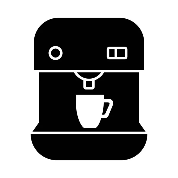 Coffee machine with coffee mug icon, silhouette style — Stock Vector